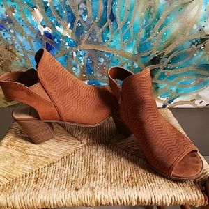 Time and True brown open toe bootie